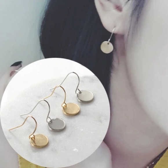 NEW!💙💎💛MINI MINIMALIST CIRCLE DROPS💛💎💙GOLDEN - Picture 4 of 8